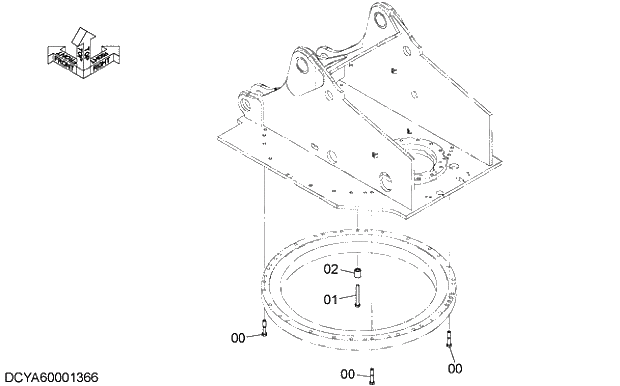 Схема запчастей Hitachi ZX250K-5G - 002 SWING BEARING PARTS (UPPERSTRUCTURE). 01 FRAME,COVER