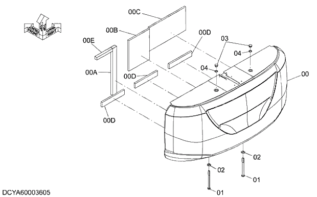 Схема запчастей Hitachi ZX240LC-5G - 005 COUNTERWEIGHT. 01 FRAME,COVER