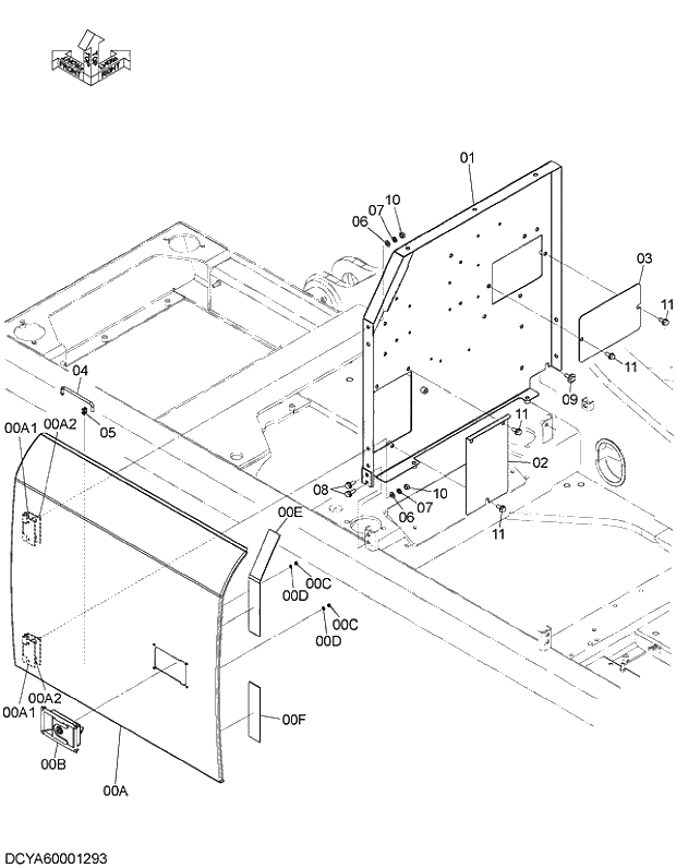 Схема запчастей Hitachi ZX250LCK-5G - 006 COVER (1). 01 FRAME,COVER