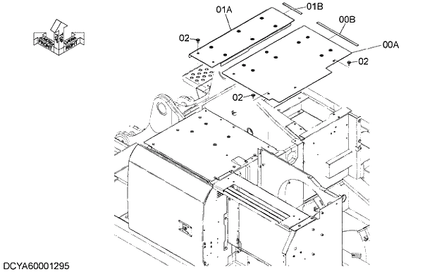 Схема запчастей Hitachi ZX250K-5G - 010 COVER (3). 01 FRAME,COVER