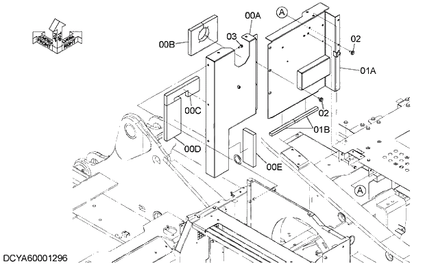 Схема запчастей Hitachi ZX250H-5G - 011 COVER (4). 01 FRAME,COVER