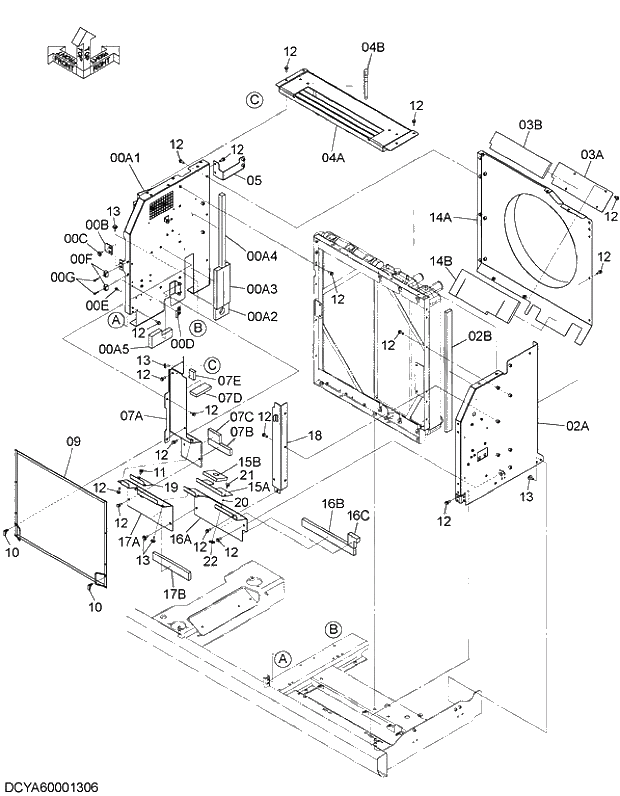 Схема запчастей Hitachi ZX250LCH-5G - 012 COVER (5). 01 FRAME,COVER