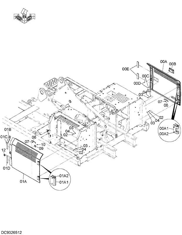 Схема запчастей Hitachi ZX250LCK-5G - 014 COVER (7). 01 FRAME,COVER