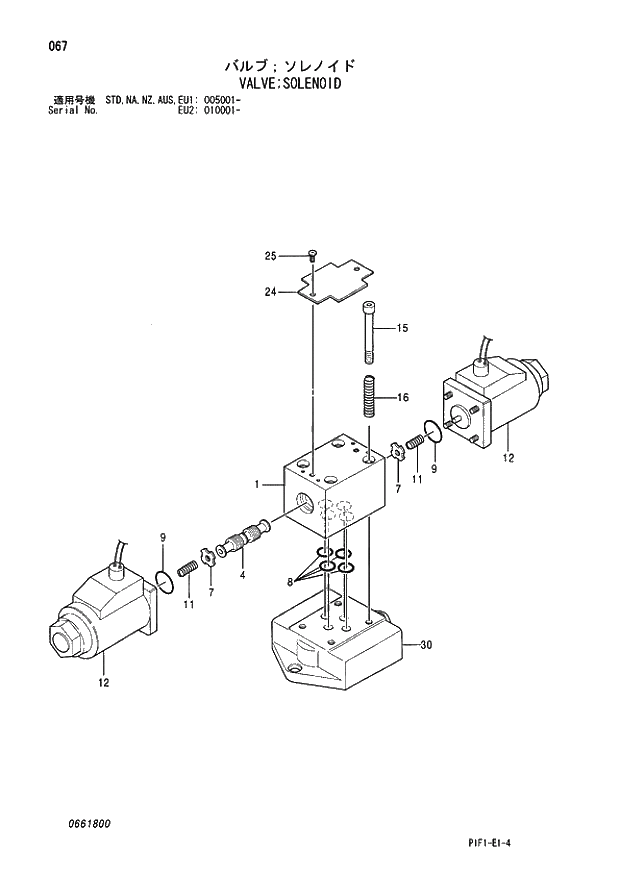 Схема запчастей Hitachi ZX160LC - 067 VALVE;SOLENOID 03 VALVE