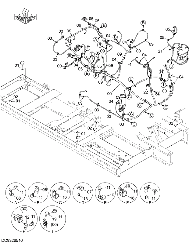 Схема запчастей Hitachi ZX210LCK-5G - 003 ELECTRIC PARTS (3) 07 ELECTRIC SYSTEM