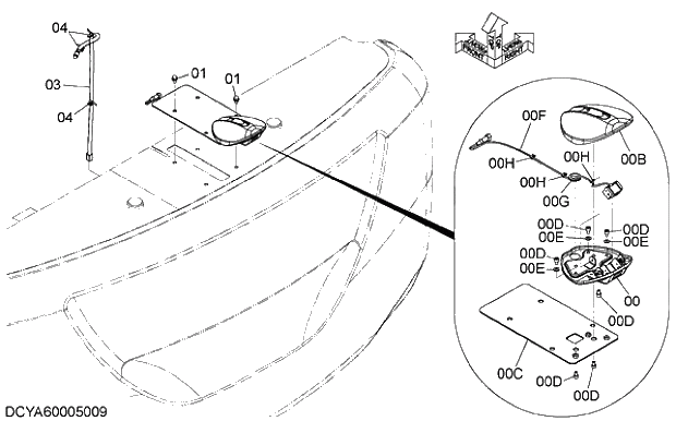 Схема запчастей Hitachi ZX200LC-5G - 026 REAR CAMERA 07 ELECTRIC SYSTEM