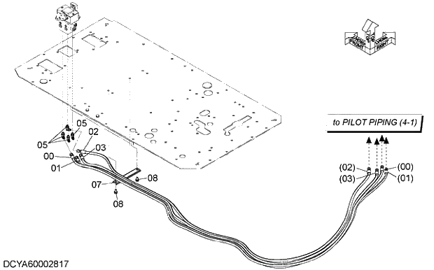 Схема запчастей Hitachi ZX240-5G - 007 PILOT PIPING (5) 06 HYDRAULIC PIPING (PILOT)