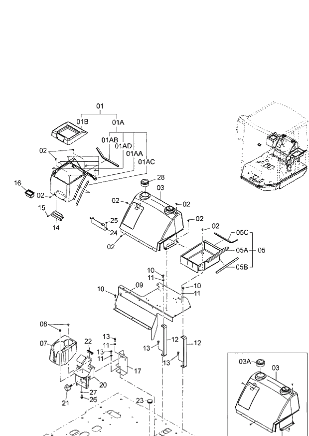 Схема запчастей Hitachi ZW220 - 083_REAR CONSOLE (000101-004999, 005101-). 04 CAB