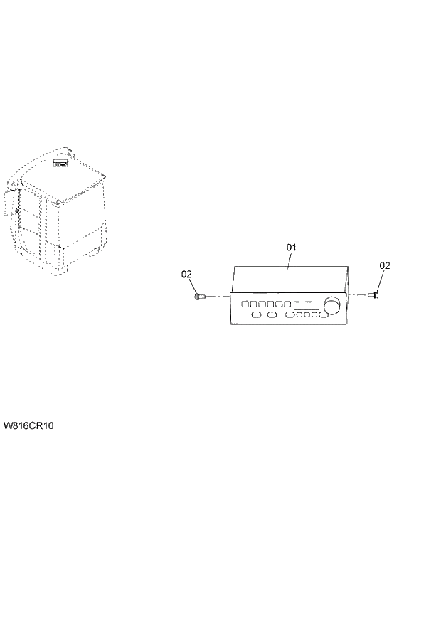 Схема запчастей Hitachi ZW220 - 085_RADIO 6CG,HCG (CRD001) (005101-007999). 04 CAB