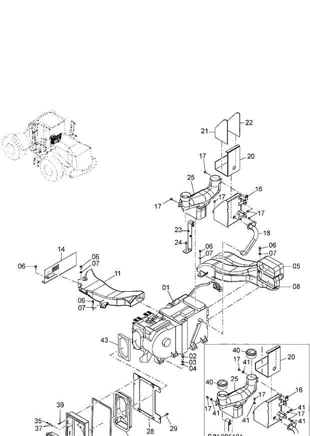 Схема запчастей Hitachi ZW220 - 100_AIR CONDITIONER(1)(AC400) (000101-004999, 005101-). 04 CAB