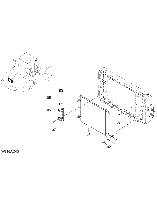 Схема запчастей Hitachi ZW220 - 104_AIR CONDITIONER PARTS(1)(AC400) (000101-004999, 005101-). 04 CAB