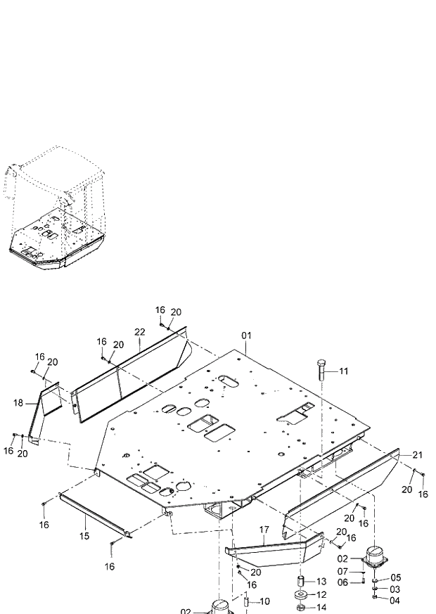 Схема запчастей Hitachi ZW220 - 118_COCKPIT (000101-004999, 005101-). 04 CAB