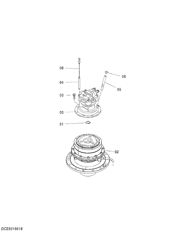 Схема запчастей Hitachi ZX240-5G - 001 SWING DEVICE 02 MOTOR