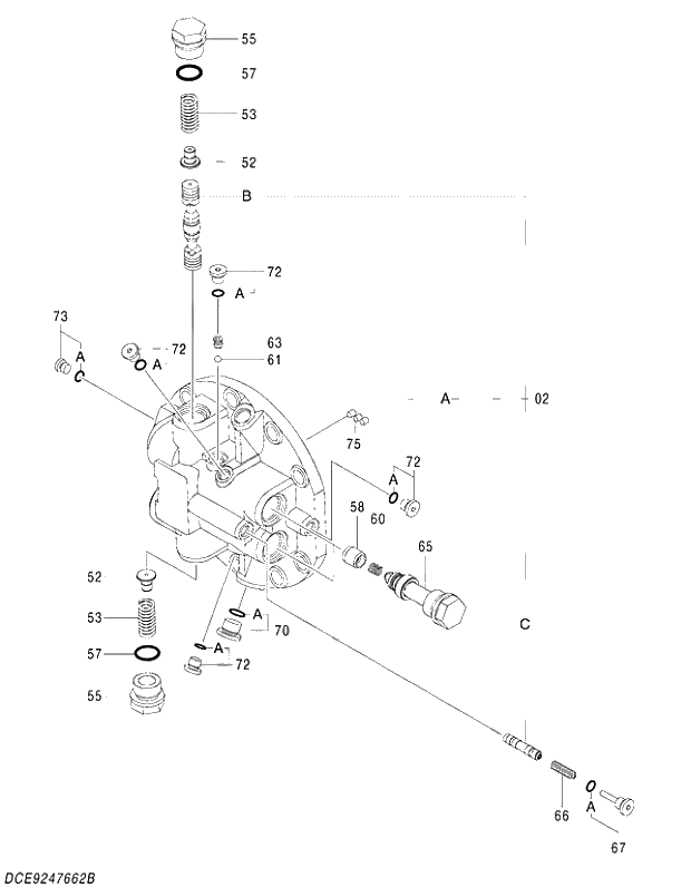 Схема запчастей Hitachi ZX240LC-5G - 006 VALVE;BRAKE 02 MOTOR