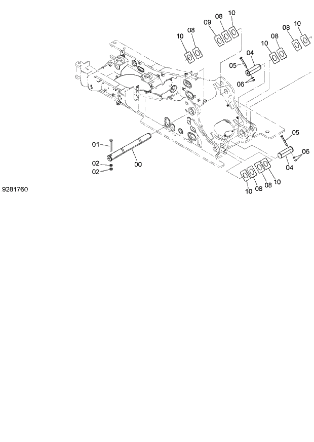 Схема запчастей Hitachi ZX140W-3 - 003 BOOM FOOT PIN ( CEB CED 002001-, CEA 020001-). 01 UPPERSTRUCTURE