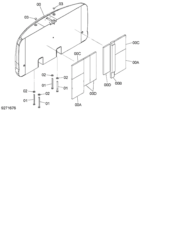 Схема запчастей Hitachi ZX140W-3 - 006 COUNTERWEIGHT ( CEB CED 002001-, CEA 020001-). 01 UPPERSTRUCTURE