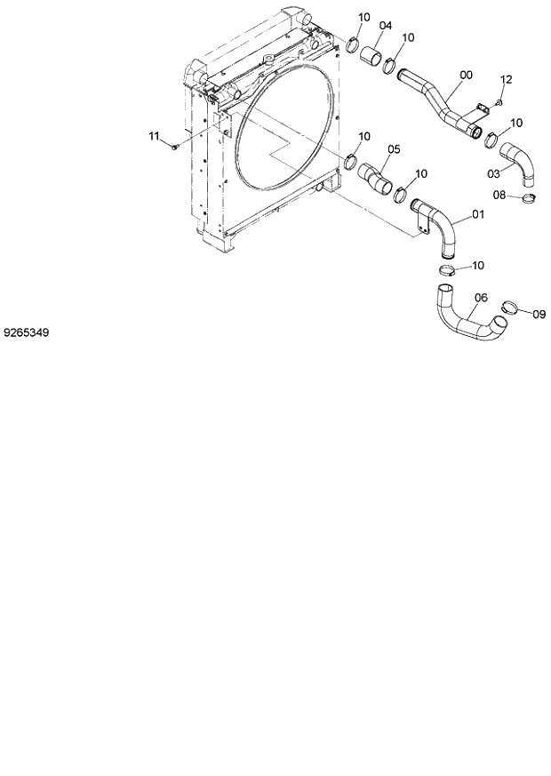 Схема запчастей Hitachi ZX140W-3 - 012 INTERCOOLER PIPING ( CEB CED 002001-, CEA 020001-). 01 UPPERSTRUCTURE