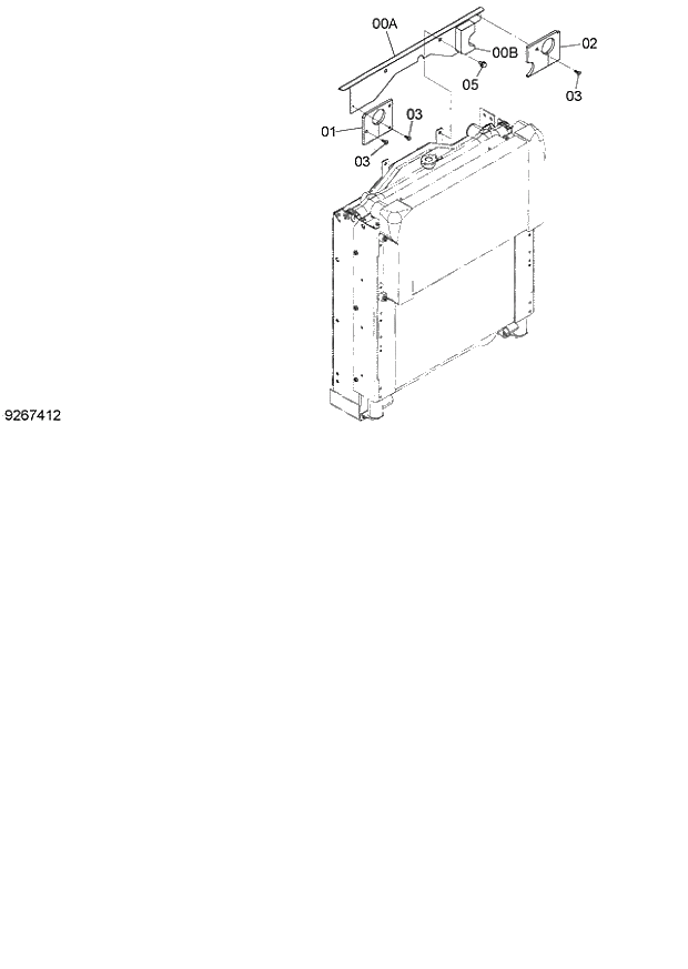 Схема запчастей Hitachi ZX140W-3 - 015 RADIATOR COVER ( CEB CED 002001-, CEA 020001-). 01 UPPERSTRUCTURE