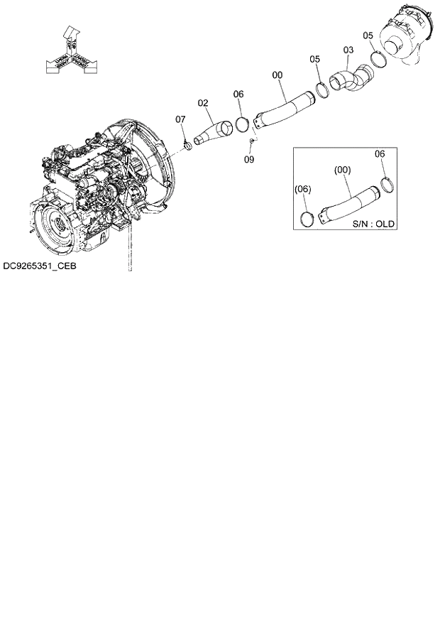 Схема запчастей Hitachi ZX140W-3 - 021 AIR CLEANER SUPPORT ( CEB CED 002001-, CEA 020001-). 01 UPPERSTRUCTURE