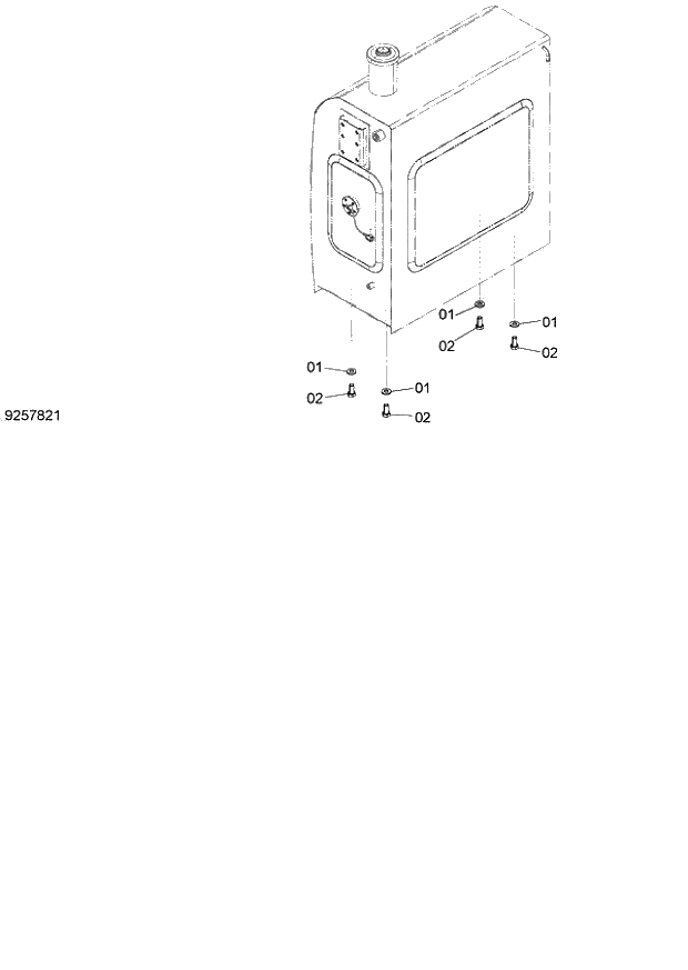 Схема запчастей Hitachi ZX140W-3 - 025 FUEL TANK SUPPORT ( CEB CED 002001-, CEA 020001-). 01 UPPERSTRUCTURE