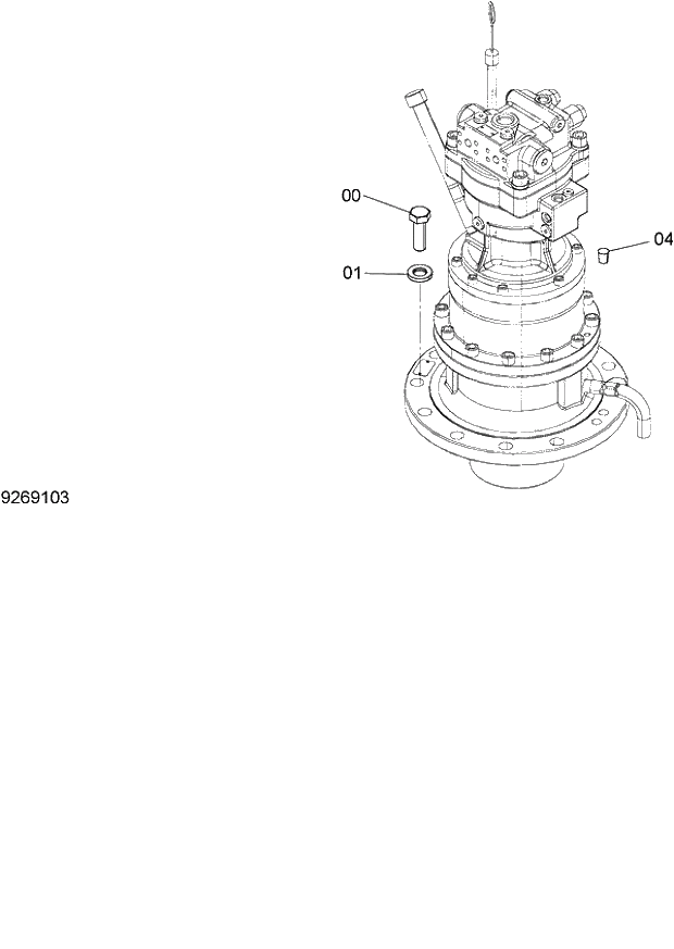 Схема запчастей Hitachi ZX140W-3 - 034 SWING DEVICE SUPPORT ( CEB CED 002001-, CEA 020001-). 01 UPPERSTRUCTURE