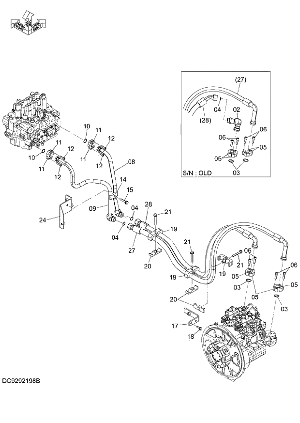 Схема запчастей Hitachi ZX140W-3 - 038 DELIVERY PIPING ( CEB 002415-, CED 002469-, CEA 020548-). 01 UPPERSTRUCTURE