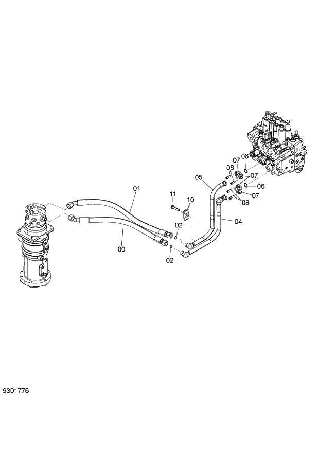 Схема запчастей Hitachi ZX140W-3 - 046 MAIN PIPING (4) ( CEB CED 002001-, CEA 020001-). 01 UPPERSTRUCTURE