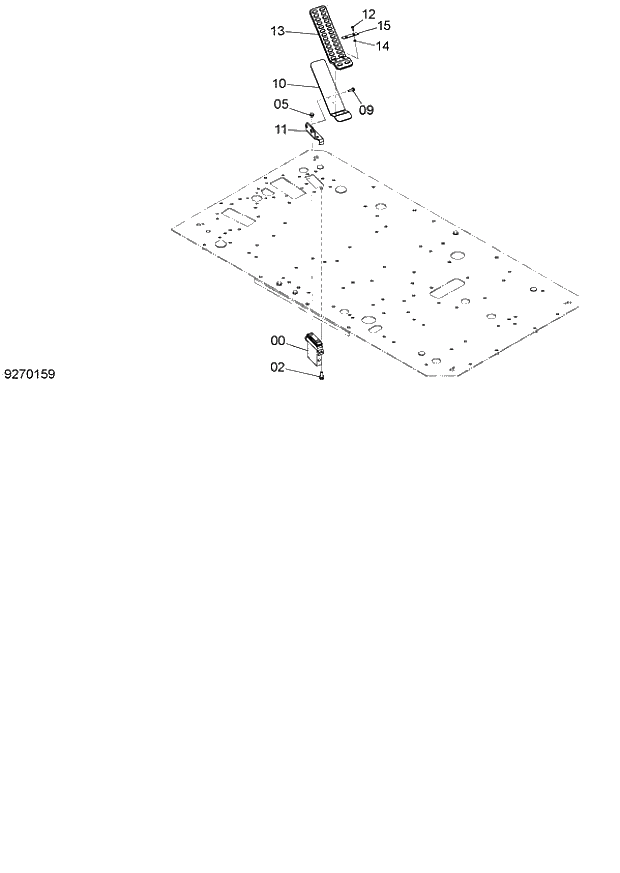 Схема запчастей Hitachi ZX140W-3 - 057 ACCELERATOR PEDAL ( CEB CED 002001-, CEA 020001-). 01 UPPERSTRUCTURE