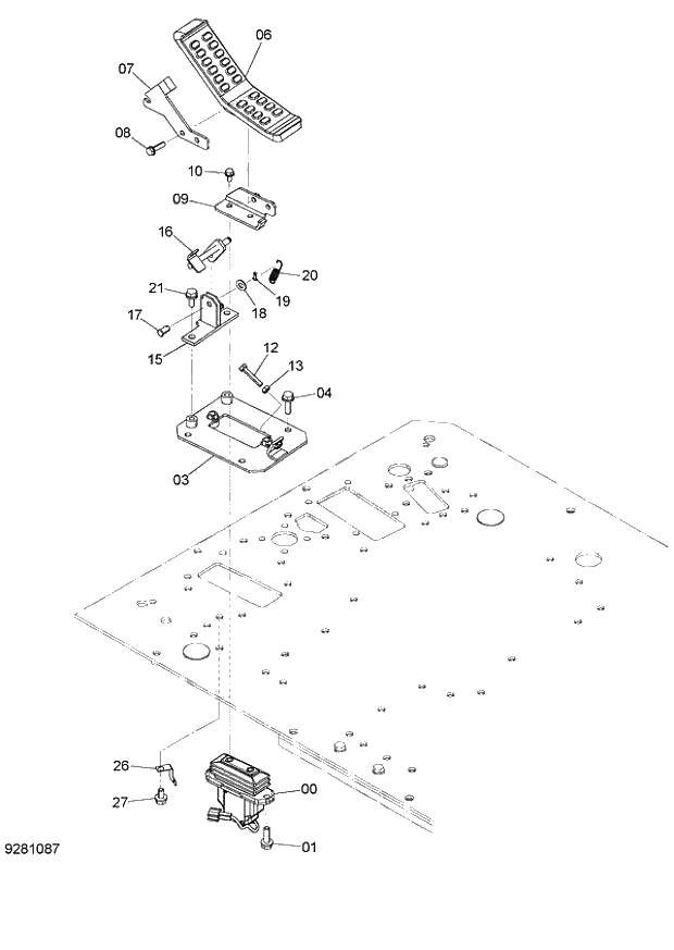 Схема запчастей Hitachi ZX140W-3 - 059 SPARE PEDAL ( CEB CED 002001-, CEA 020001-). 01 UPPERSTRUCTURE