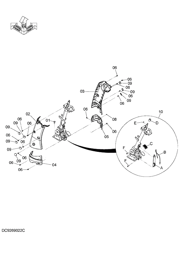 Схема запчастей Hitachi ZX140W-3 - 062 STEERING DEVICE ( CEB CED 002001-, CEA 020001-). 01 UPPERSTRUCTURE