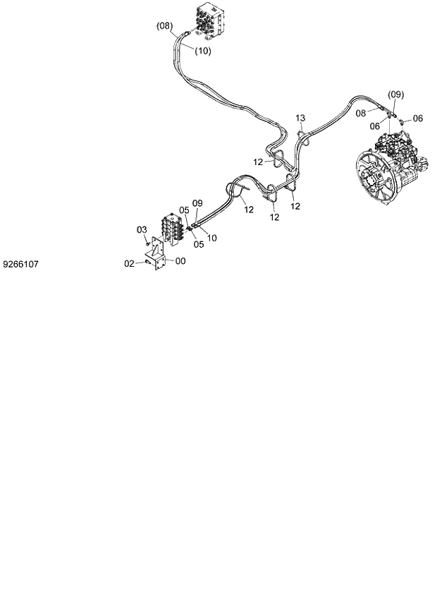 Схема запчастей Hitachi ZX140W-3 - 074 PILOT PIPING (C) (CEB CED 002001-, CEA 020001-). 01 UPPERSTRUCTURE