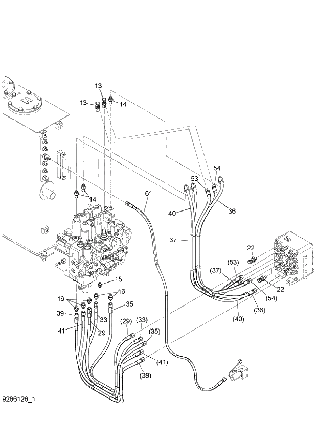 Схема запчастей Hitachi ZX140W-3 - 076 PILOT PIPING (E-1) ( CEB CED 002001-, CEA 020001-). 01 UPPERSTRUCTURE