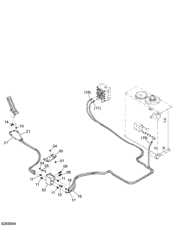 Схема запчастей Hitachi ZX140W-3 - 079 PILOT PIPING (F) ( CEB CED 002001-, CEA 020001-). 01 UPPERSTRUCTURE