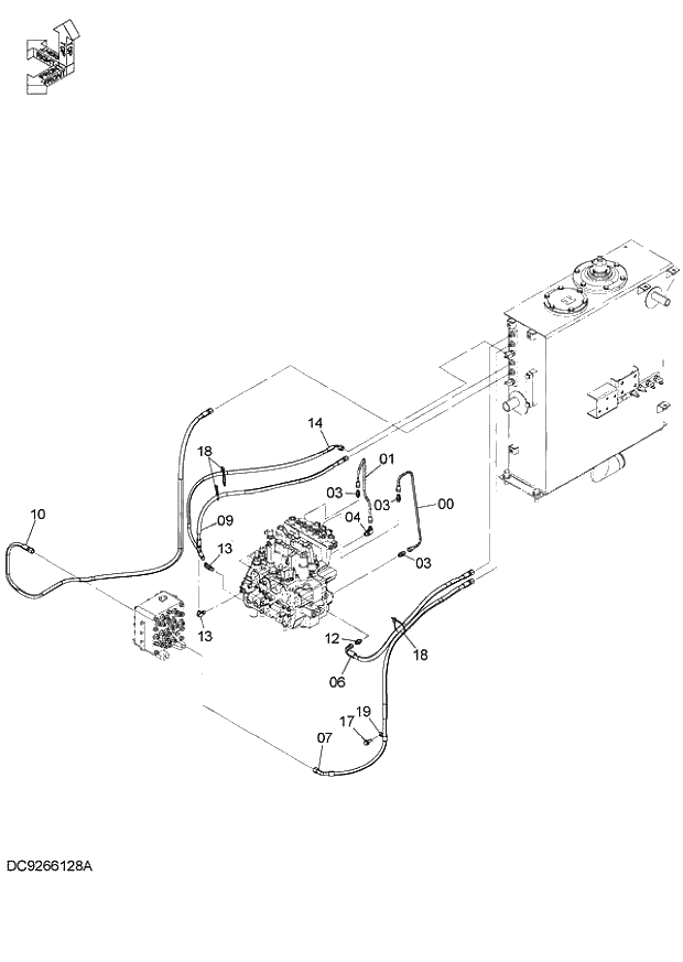 Схема запчастей Hitachi ZX140W-3 - 083 PILOT PIPING (J) ( CEB CED 002001-, CEA 020001-). 01 UPPERSTRUCTURE