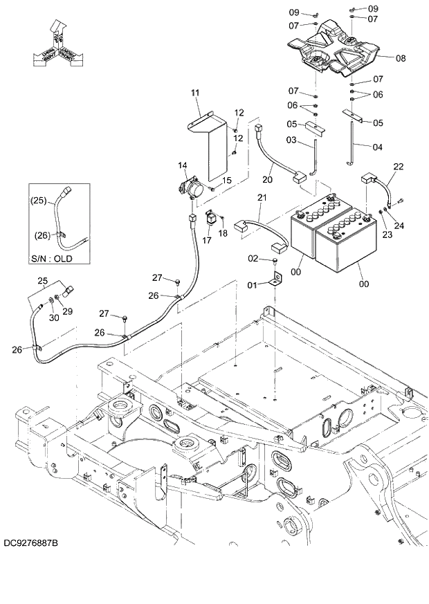 Схема запчастей Hitachi ZX140W-3 - 092 ELECTRIC PARTS (A) ( CEB CED 002001-, CEA 020001-). 01 UPPERSTRUCTURE