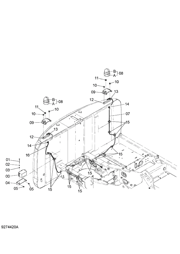 Схема запчастей Hitachi ZX140W-3 - 124 SWING MOTION ALARM DEVICE ( CEB CED 002001-, CEA 020001-). 01 UPPERSTRUCTURE