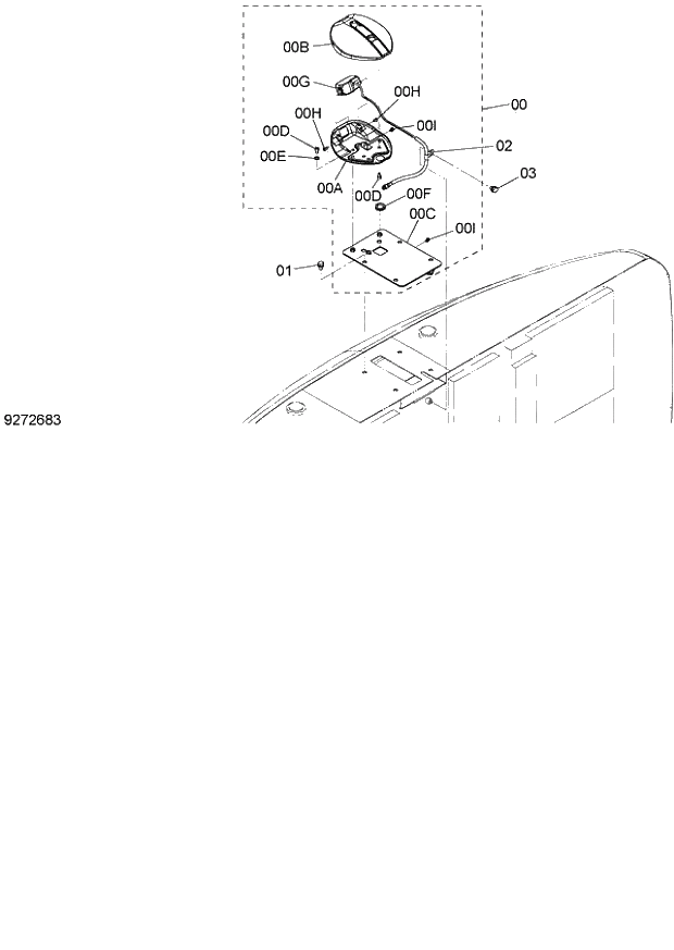 Схема запчастей Hitachi ZX140W-3 - 133 REAR CAMERA ( CEB CED 002001-, CEA 020001-). 01 UPPERSTRUCTURE