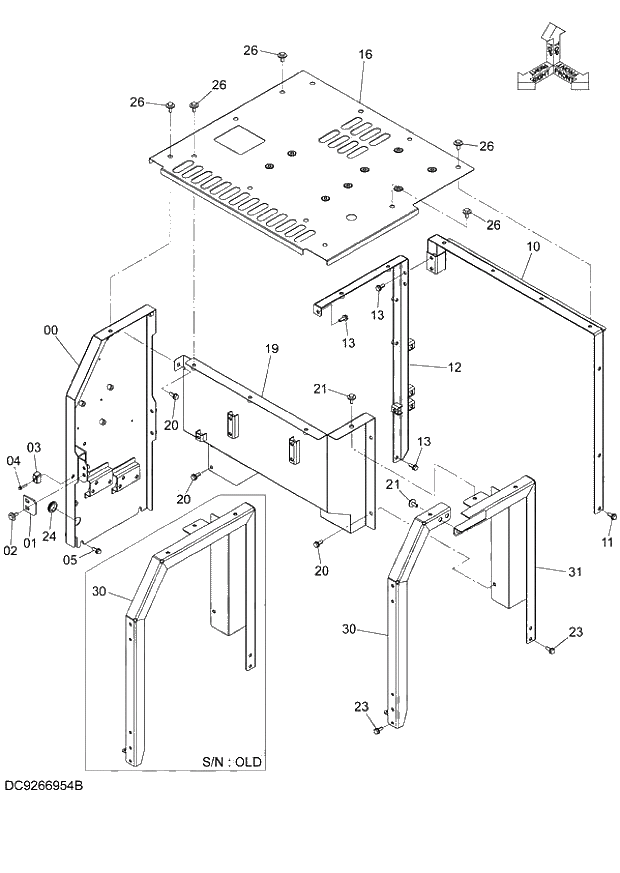 Схема запчастей Hitachi ZX140W-3 - 195 COVER (3) ( CEB CED 002001-, CEA 020001-). 01 UPPERSTRUCTURE