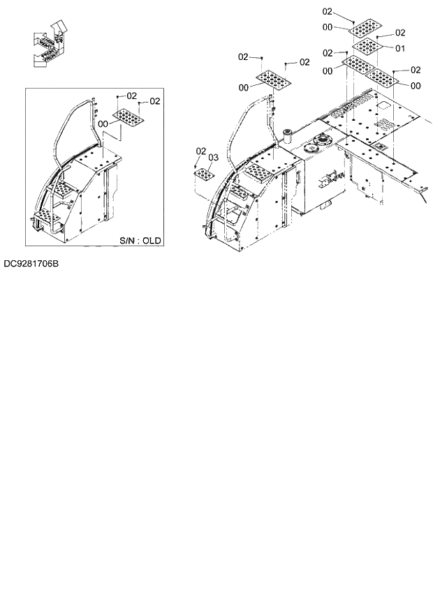 Схема запчастей Hitachi ZX140W-3 - 199 ANTI SLIP COVER ( CEB CED 002001-, CEA 020001-). 01 UPPERSTRUCTURE