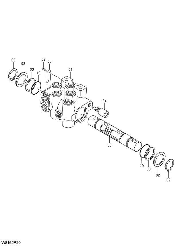 Схема запчастей Hitachi ZW220 - 271_VALVE LOCK (MFL, 2PL, 2PL003) (000101-004999, 005101-). 03 VALVE