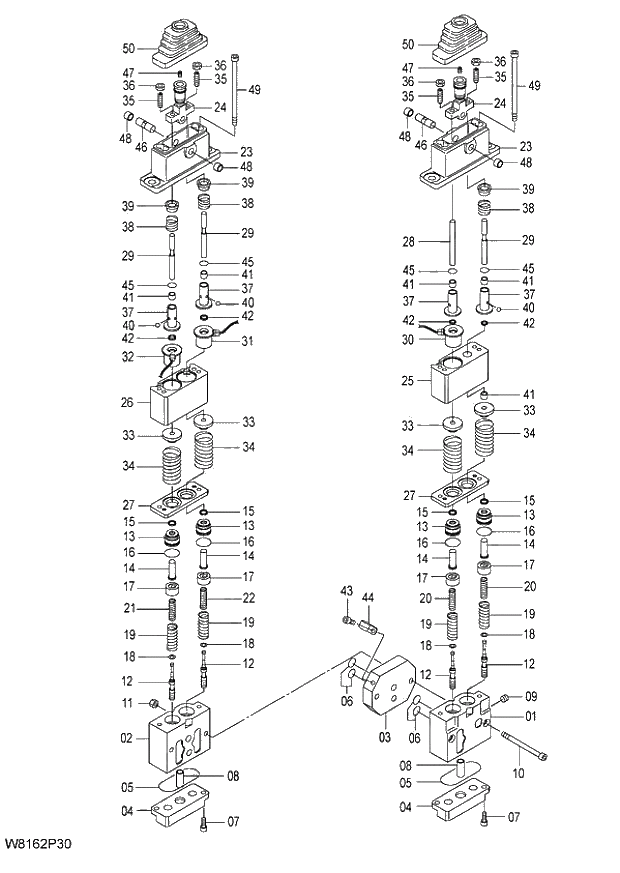 Схема запчастей Hitachi ZW220 - 272_VALVE PILOT (2PL, 2PL003) (000101-004999, 005101-). 03 VALVE