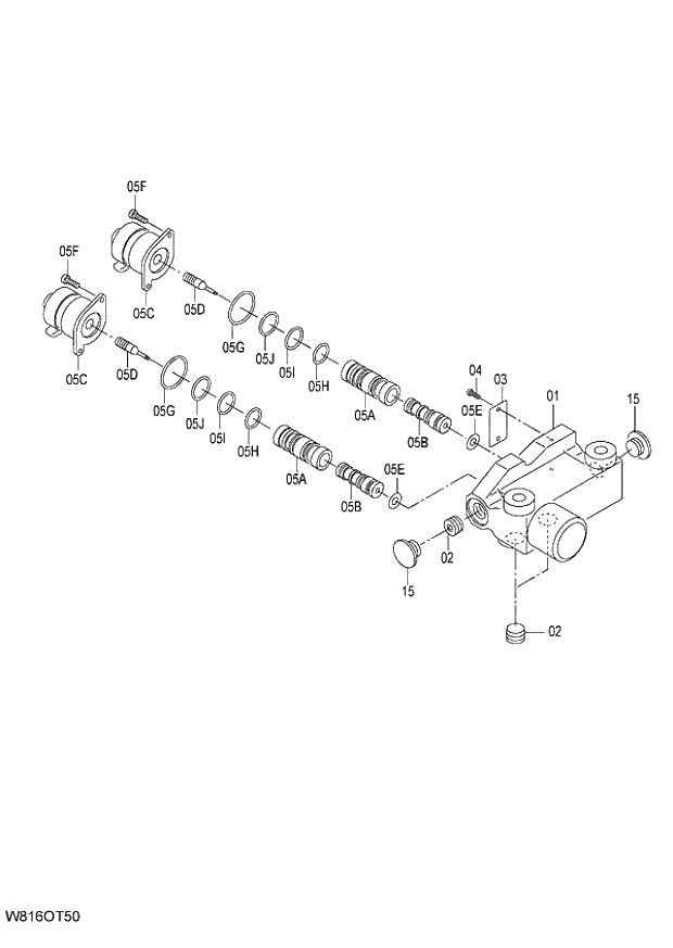 Схема запчастей Hitachi ZW220 - 273_VALVE SOLENOID (OTC,OTC002) (000101-004999, 005101-). 03 VALVE