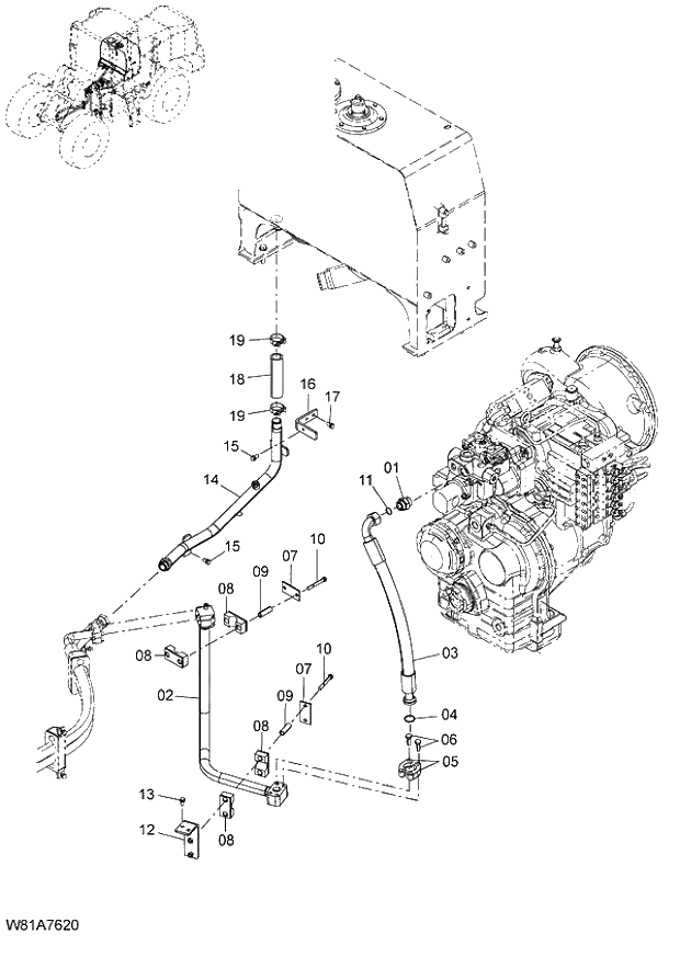 Схема запчастей Hitachi ZW250 - 157_MAIN PIPING(2) 6CH,H3H,HCH,HEH,HSH (000101-000266, 005101-006110). 06 HYDRAULIC SYSTEM