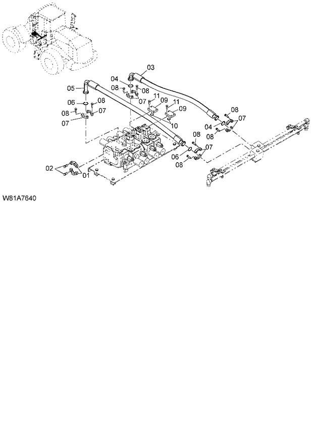 Схема запчастей Hitachi ZW250 - 160_MAIN PIPING(4) (000101-004999, 005101-). 06 HYDRAULIC SYSTEM