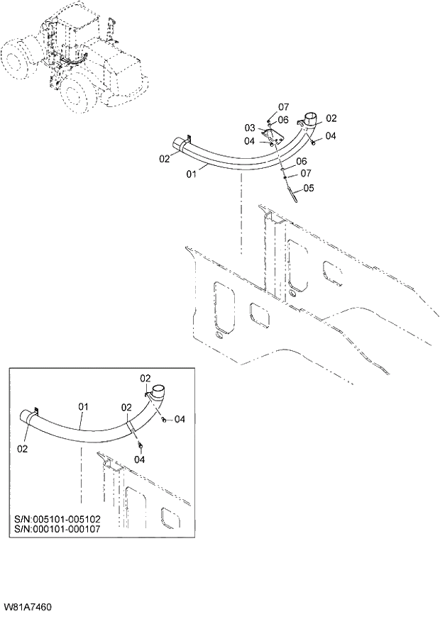 Схема запчастей Hitachi ZW250 - 170_PILOT PIPING(6) (000101-004999, 005101-). 06 HYDRAULIC SYSTEM