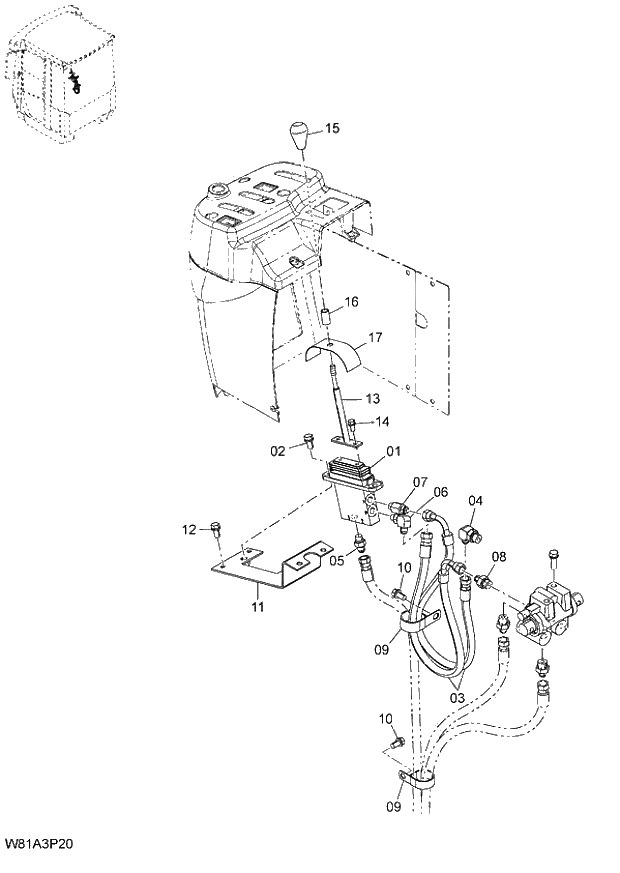 Схема запчастей Hitachi ZW250 - 175_PILOT PIPING(3-SPOOL)(1-1)(3PL) (000101-004999, 005101-). 06 HYDRAULIC SYSTEM