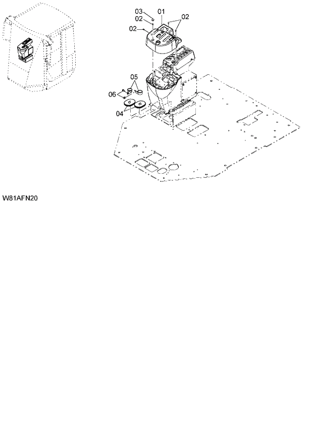 Схема запчастей Hitachi ZW250 - 186_PILOT VALVE COVER(2 FINGER LEVER)(3-SPOOL)(FN3) (000101-004999, 005101-). 06 HYDRAULIC SYSTEM