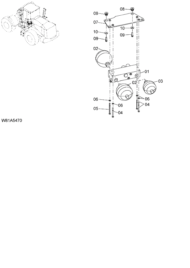 Схема запчастей Hitachi ZW250 - 205_BRAKE SYSTEM(CHARGE VALVE) (000101-004999, 005101-). 06 HYDRAULIC SYSTEM