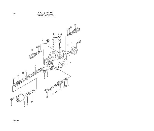 Схема запчастей Hitachi EX130H-5 - 057 VALVE;CONTROL 03 VALVE