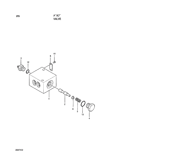 Схема запчастей Hitachi EX120-5 - 079 VALVE 03 VALVE